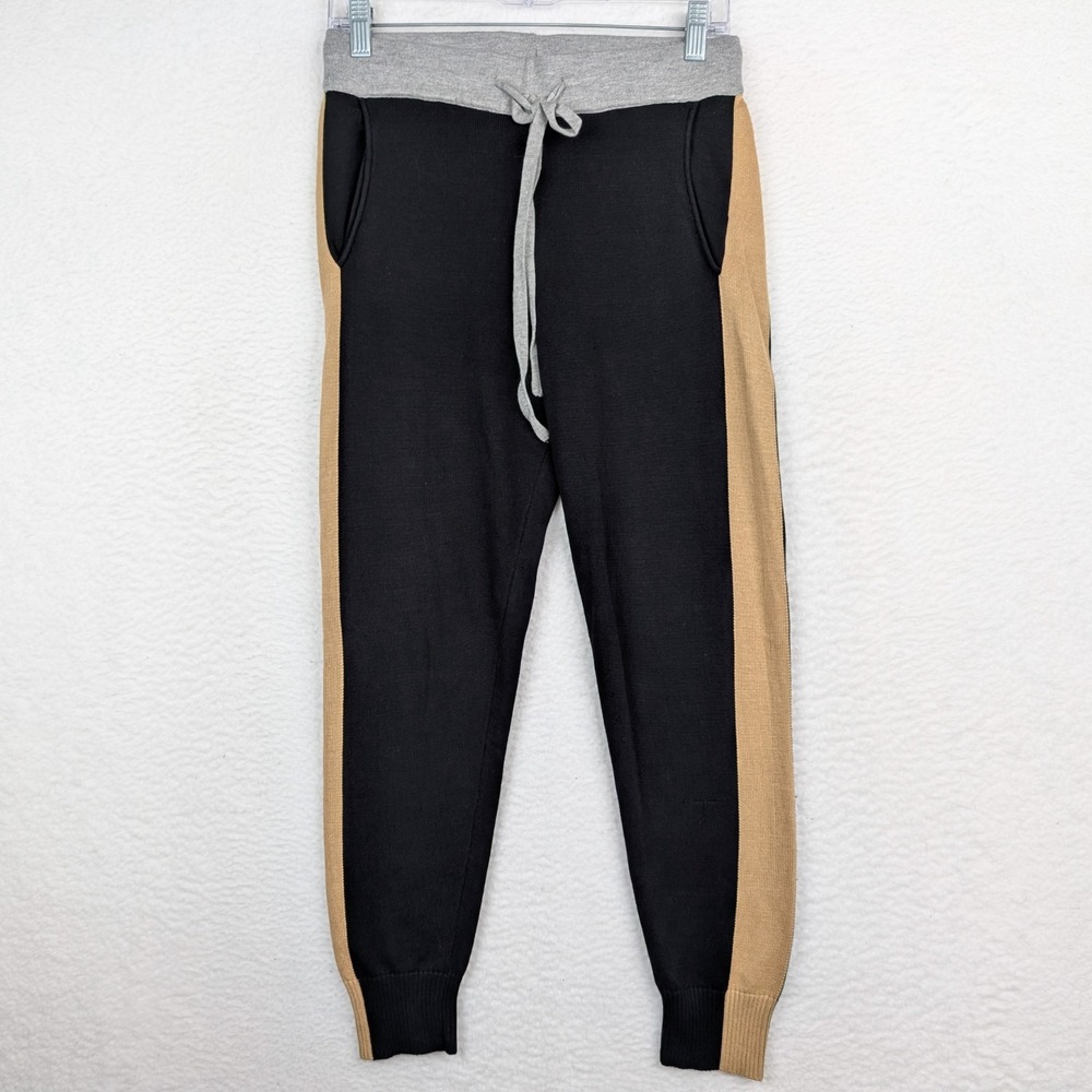 Monrow Color Block Knit Joggers XS Loungewear Casual Ribbed Cuffs Drawstring